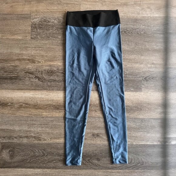 Koral Sonar Metallic Blue High-Rise Leggings | Size M | Quick-Dry Workout Tights - Picture 2 of 5